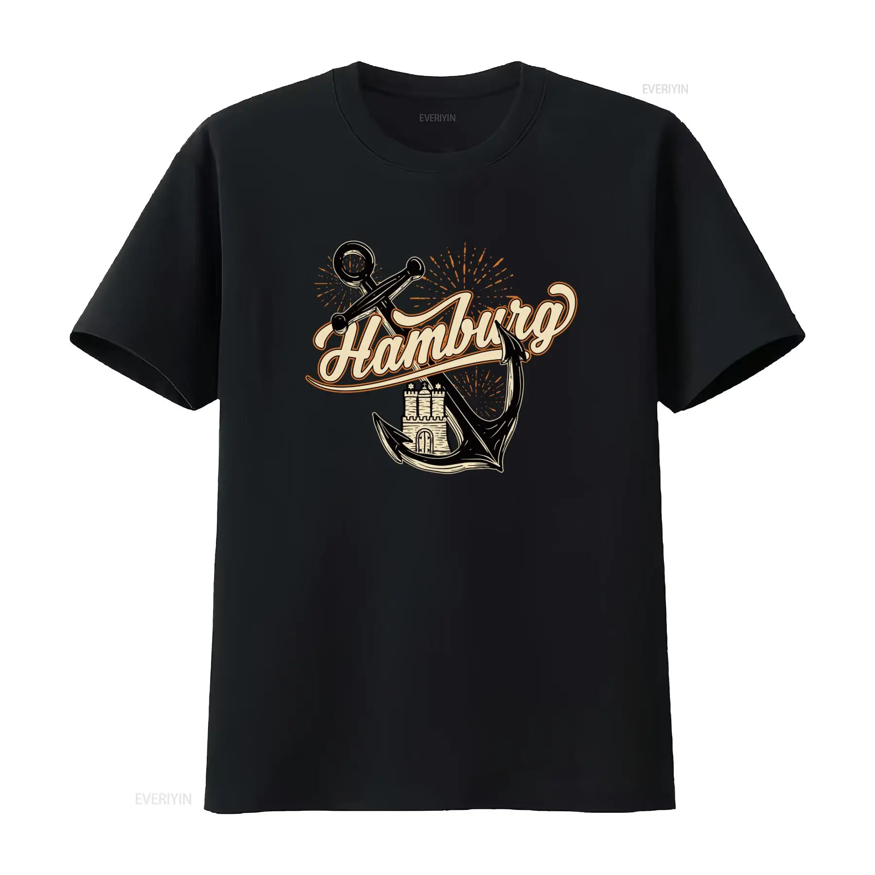 Vintage Fashion Hamburg - Camiseta con estampado de ancla de