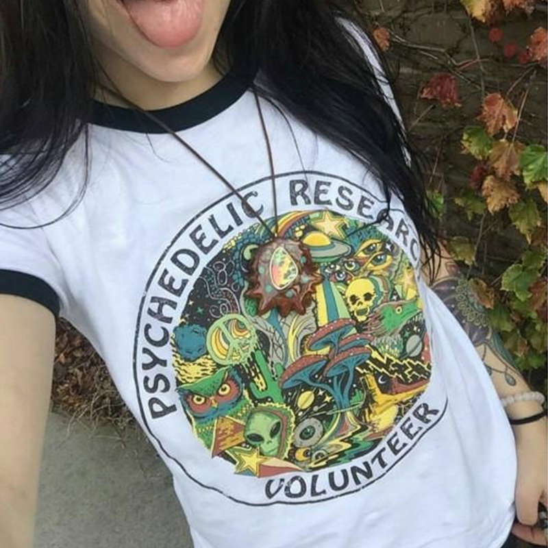 Vintage Fashion Research - Camiseta psicodélica Unisex, camisa Hipster de